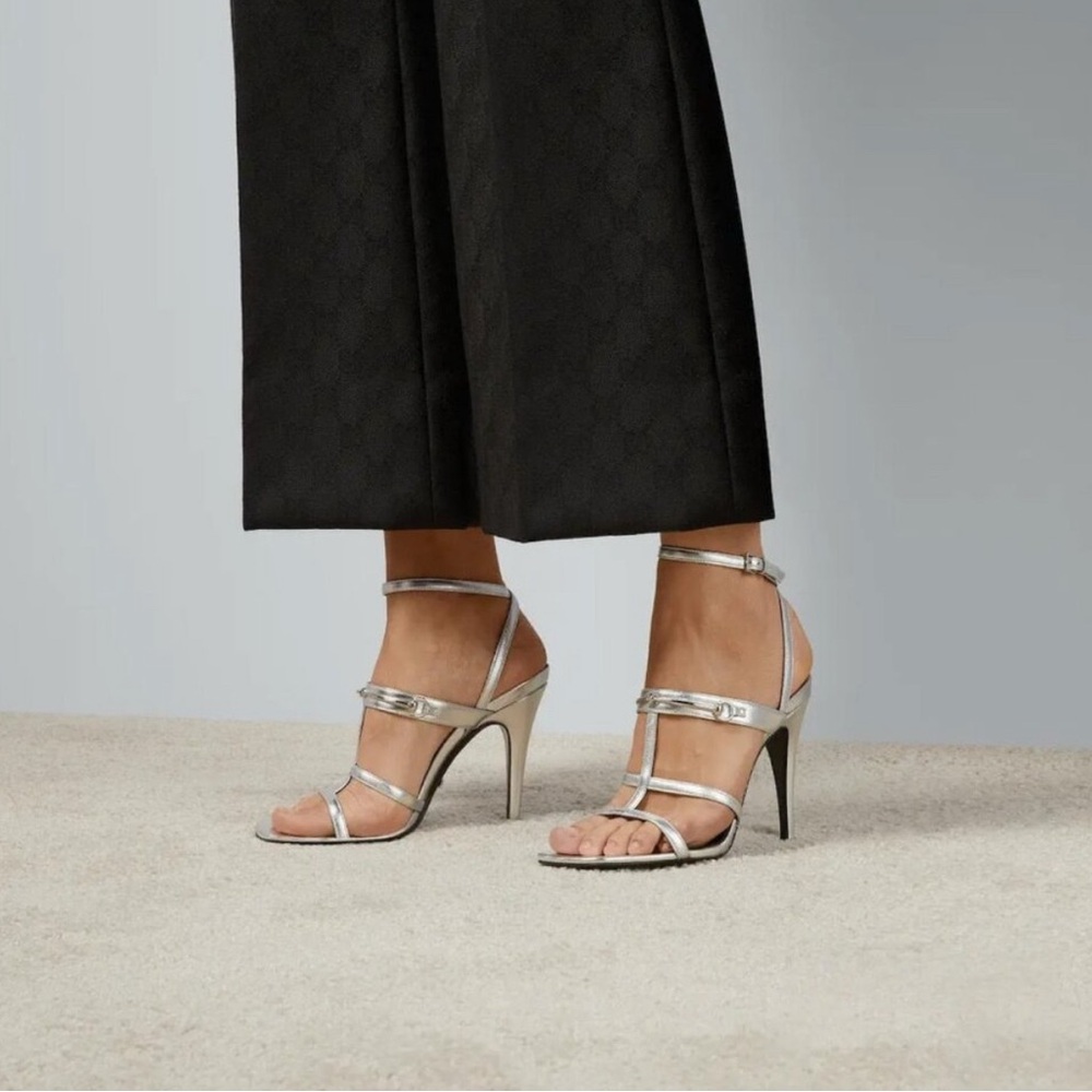 GUCCI Horsebit Leather Strappy Sandals • Silver • Size 38/US 8• NWT • RARE - Picture 7 of 7